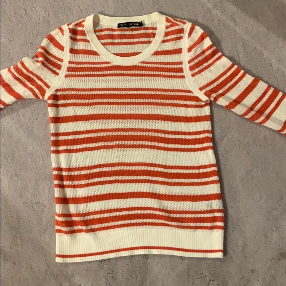 Long sleeve knit white and orange rag & bone top